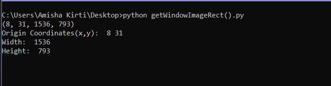 getWindowImageRect() Python OpenCV