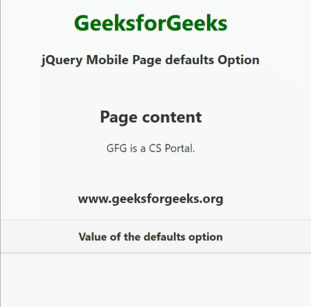 jQuery Mobile Page defaults Option