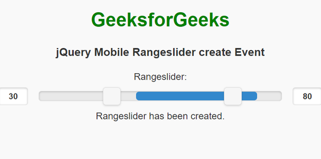jQuery Mobile Rangeslider create Event