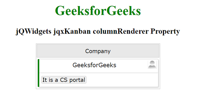 jqxKanban columnRenderer Property