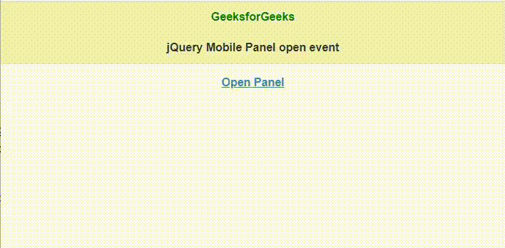 jQuery Mobile panel open Event